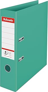 Esselte No.1 Lever Arch File, 500 Sheet Capacity, 75mm Spine, Light & Strong A4 Folder, Home/Office Use, Embossed Pattern, Colour'Breeze Range, Green, 626505