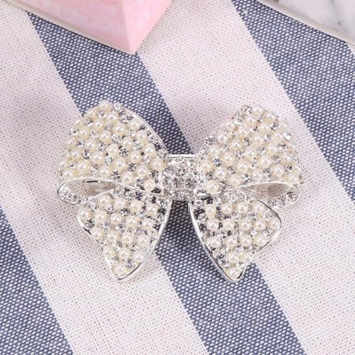 Miniatura 6 de KALLORY 3 unids horquilla clip primavera arco femenino diamantes de imitación mujer francesa para la forma boda tocado Butterfuly Bowknot