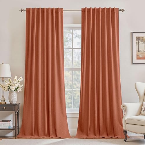 Miniatura 38 de UHITECH - Cortinas de 108 pulgadas de largo para ventana de sala de estar, cortinas opacas para dormitorio, juego de 2 paneles, azul, modernas, de