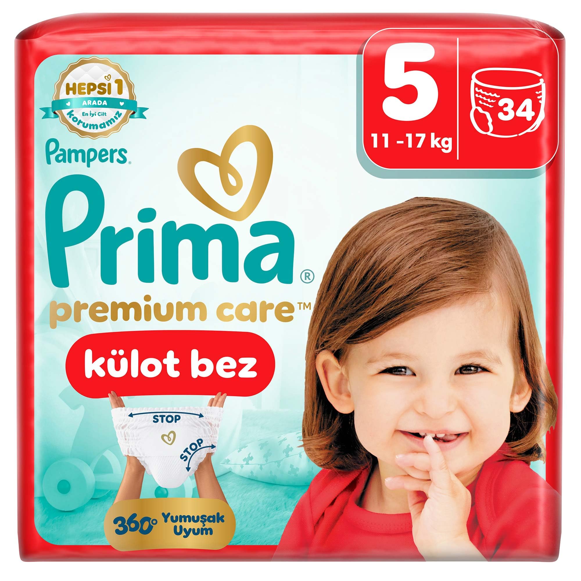 Prima Premium Care Külot Bez 5 Numara 34 Adet Bebek Bezi