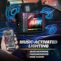 Vista 8 de OPT7 Aura Pro 4 piezas Tiras de luz LED dobles para interior de auto con APP y control remoto, modo multicolor, kit de iluminación de acento de neón