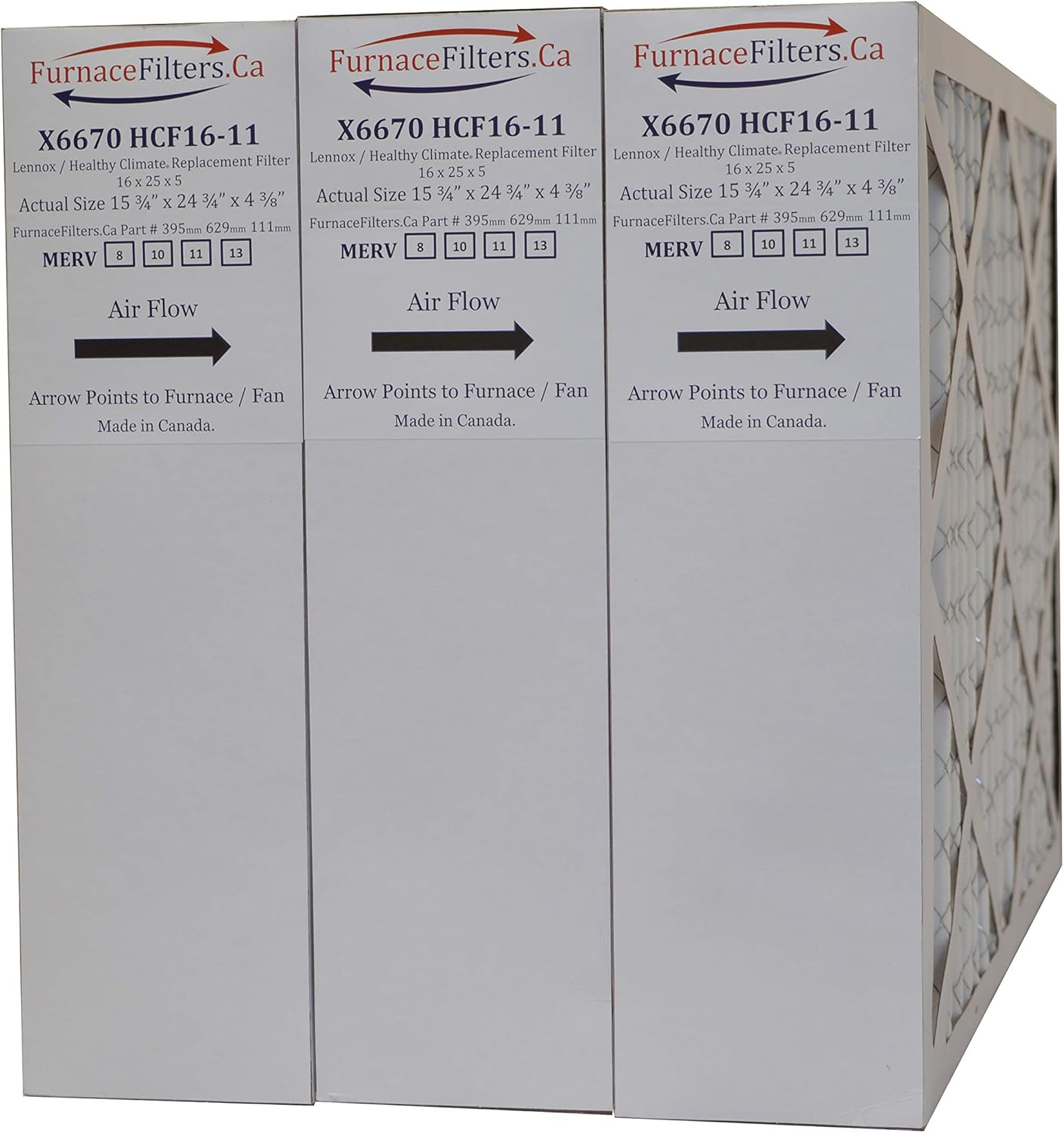 X6670 MERV 13 Lennox 16x25x5. Actual Size 15 3/4" x 24 3/4" x 4 3/8