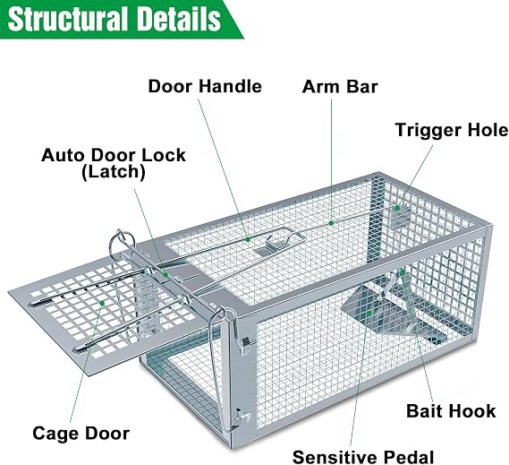 Reusable Rat & Chipmunk Traps, Prevents Accidental Triggering Mouse Trap, Humane Rat Trap Outdoor