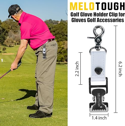 Miniatura 2 de MELOTOUGH Clip para guantes de golf, clips para cinturón con pinzas de cocodrilo para guantes de trabajo, guantes de construcción, accesorios de golf