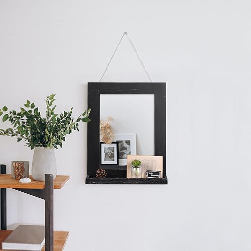 Miniatura 8 de EDGEWOOD Espejo de pared de 16 x 20 pulgadas, decorativo, rústico, con marco de madera maciza para granja, baño, tocador, sala de estar, dormitorio,
