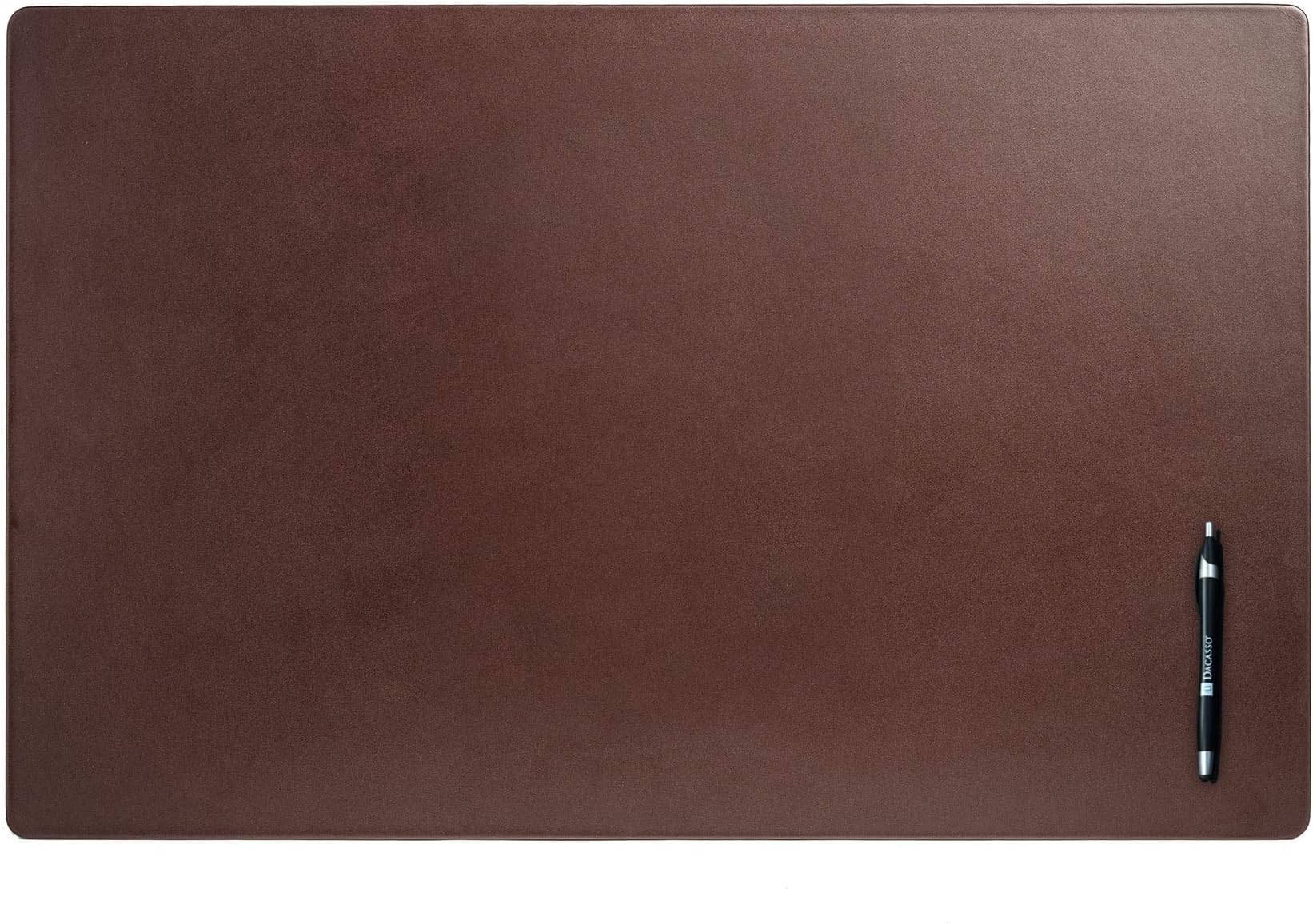 Dacasso Pad Without Side Rails Luxury Leather Blotter for Writing-Executive Desk Surface Protector, 30” x 19”, Chocolate Brown