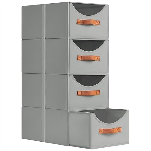 Miniatura 15 de Organizadores grandes de armario, cajones de almacenamiento para ropa, contenedores de tela con asa, contenedores organizadores plegables para