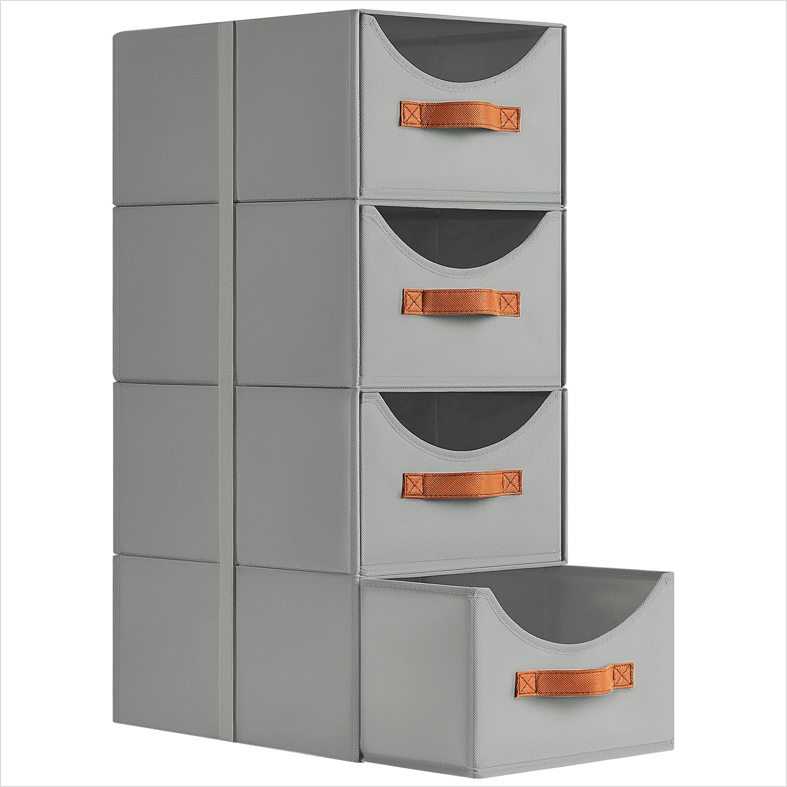 Homsorout Schubladenschrank Ordnungssystem - 4 Stück Aufbewahrungs Schubladenboxen Aufbewahrungsbox Stoff Faltboxen, Stapelboxen Kleiderschrank Organizer für Schrank, Dokumente