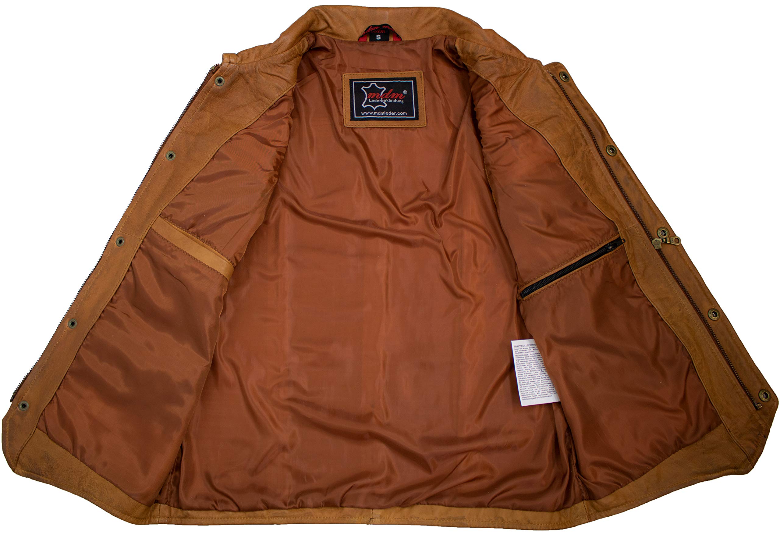 MDM Gilet en Cuir d'Agneau Nappa Véritable pour Homme