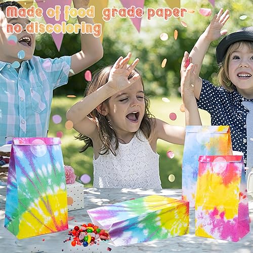 Miniatura 5 de STARRKY Paquete de 40 bolsas de recuerdo de fiesta, 8.8 x 4.7 x 3.1 pulgadas, bolsas de golosinas de teñido anudado a granel para embalaje de regalo