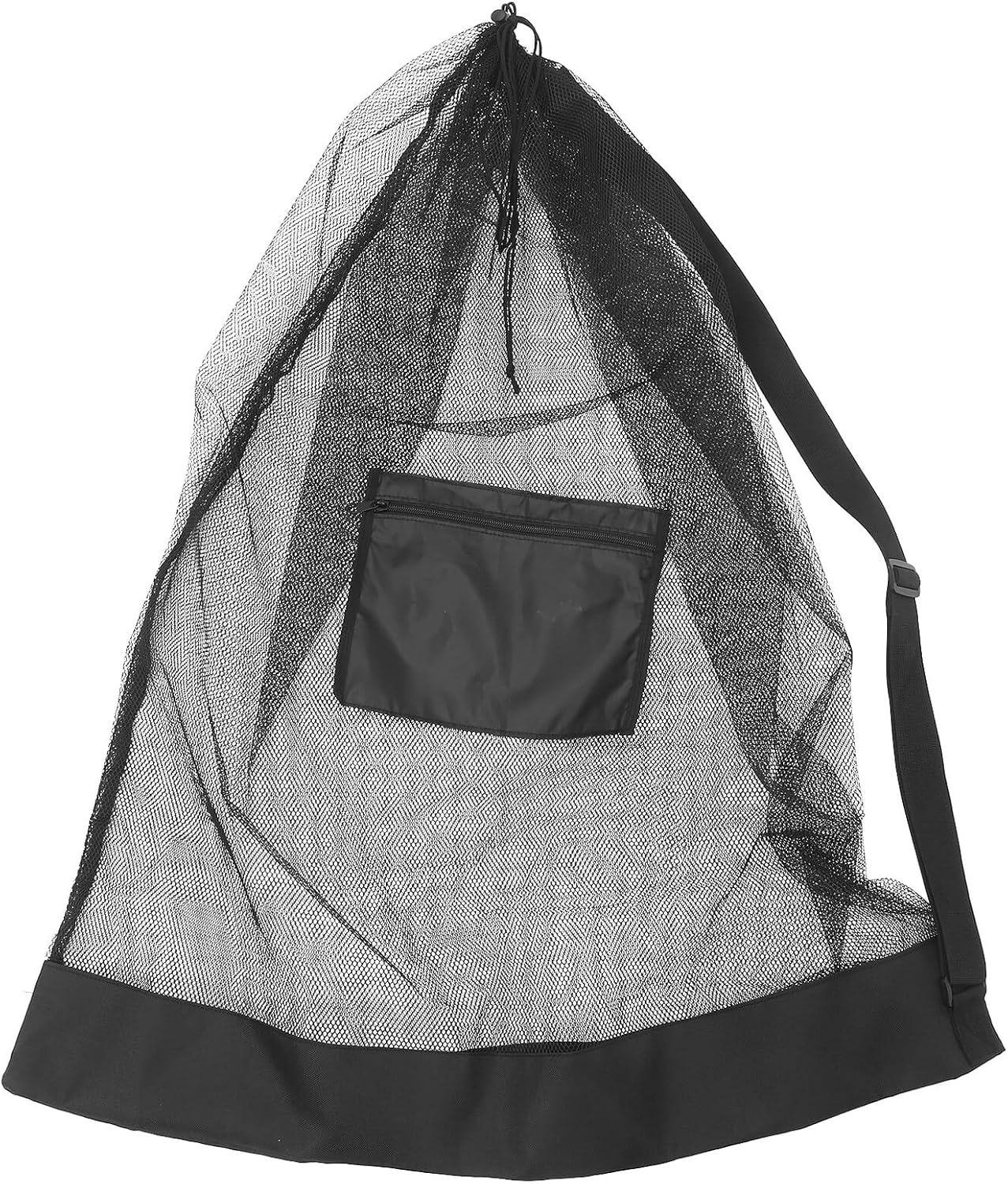 POPETPOP Large Capacity Basketball Mesh Ball Bag with Drawstring Closure and Adjustable Shoulder Strap, Sports Mesh Bag for Basketball and Soccer Balls, Outdoor Team Sports Equipment