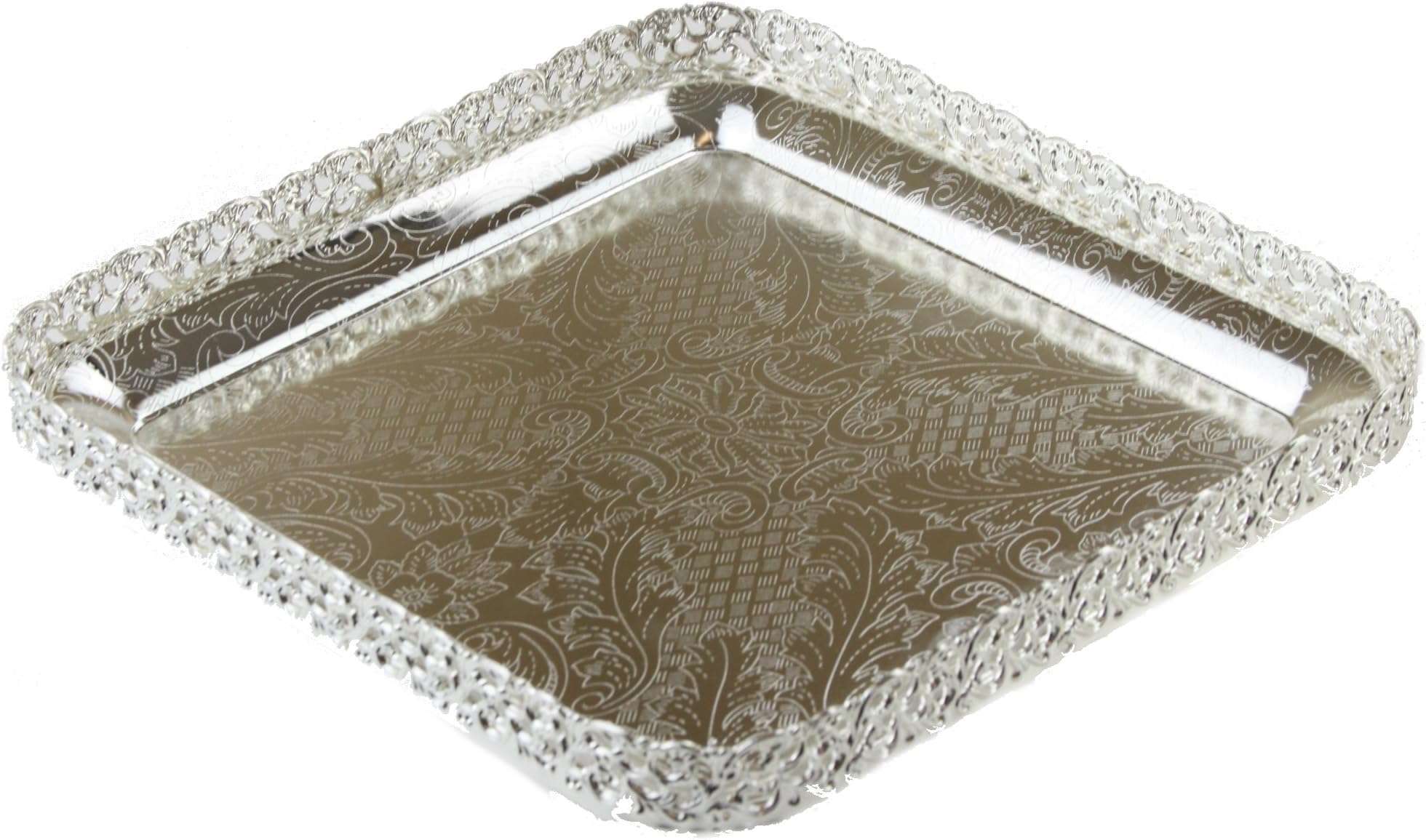 Sovereign Square Plated Tray 23x23x3cm Decorative Tray (Silver)