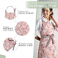 Vista 360 de Maison d' Hermine Delantal 100% de algodón para mujeres con bolsillo de cocina delantal de chef para hombres, decoración de Pascua