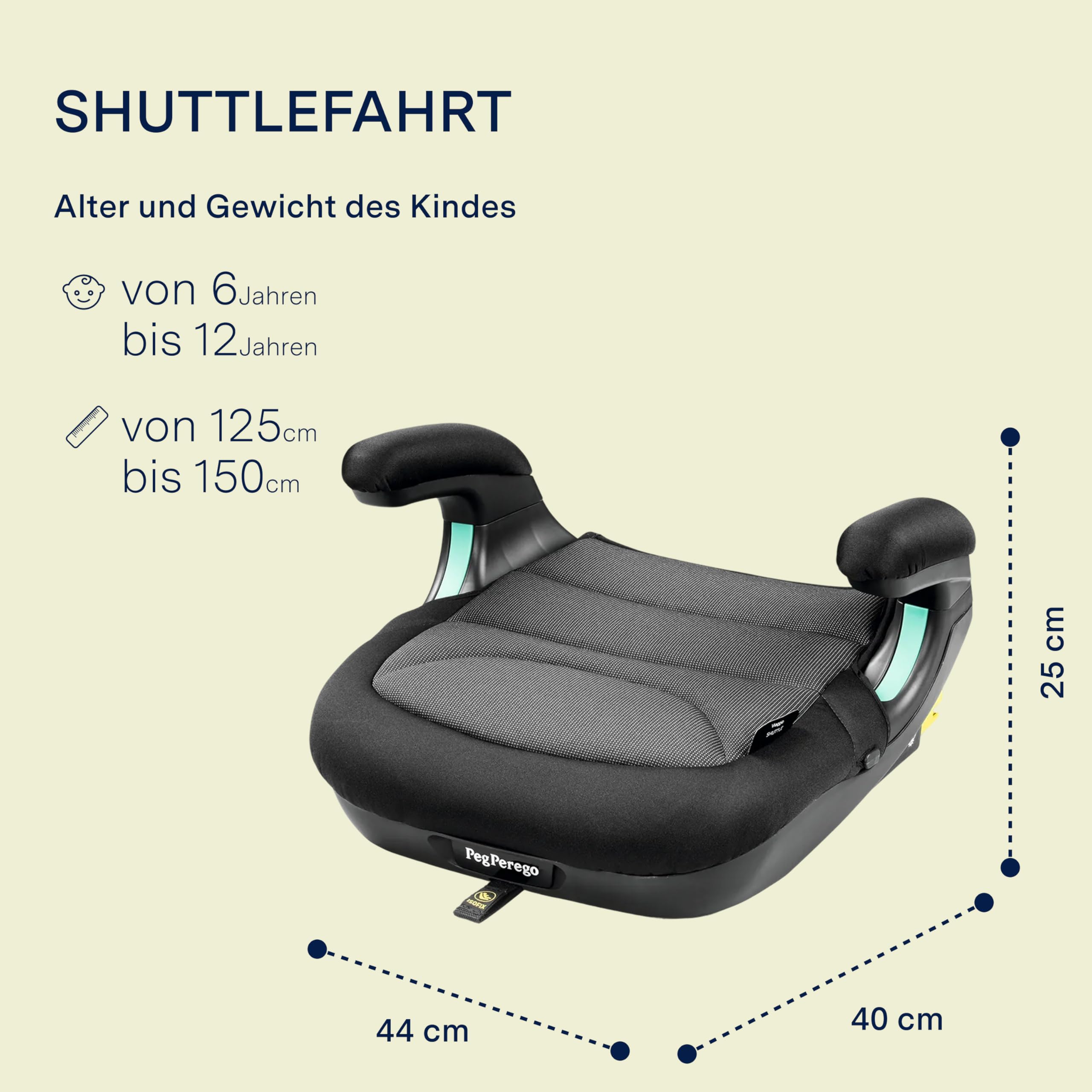 Peg Perego Viaggio Shuttle Autositz ISOFIX 125-150 cm 22-36 kg Crystal Black