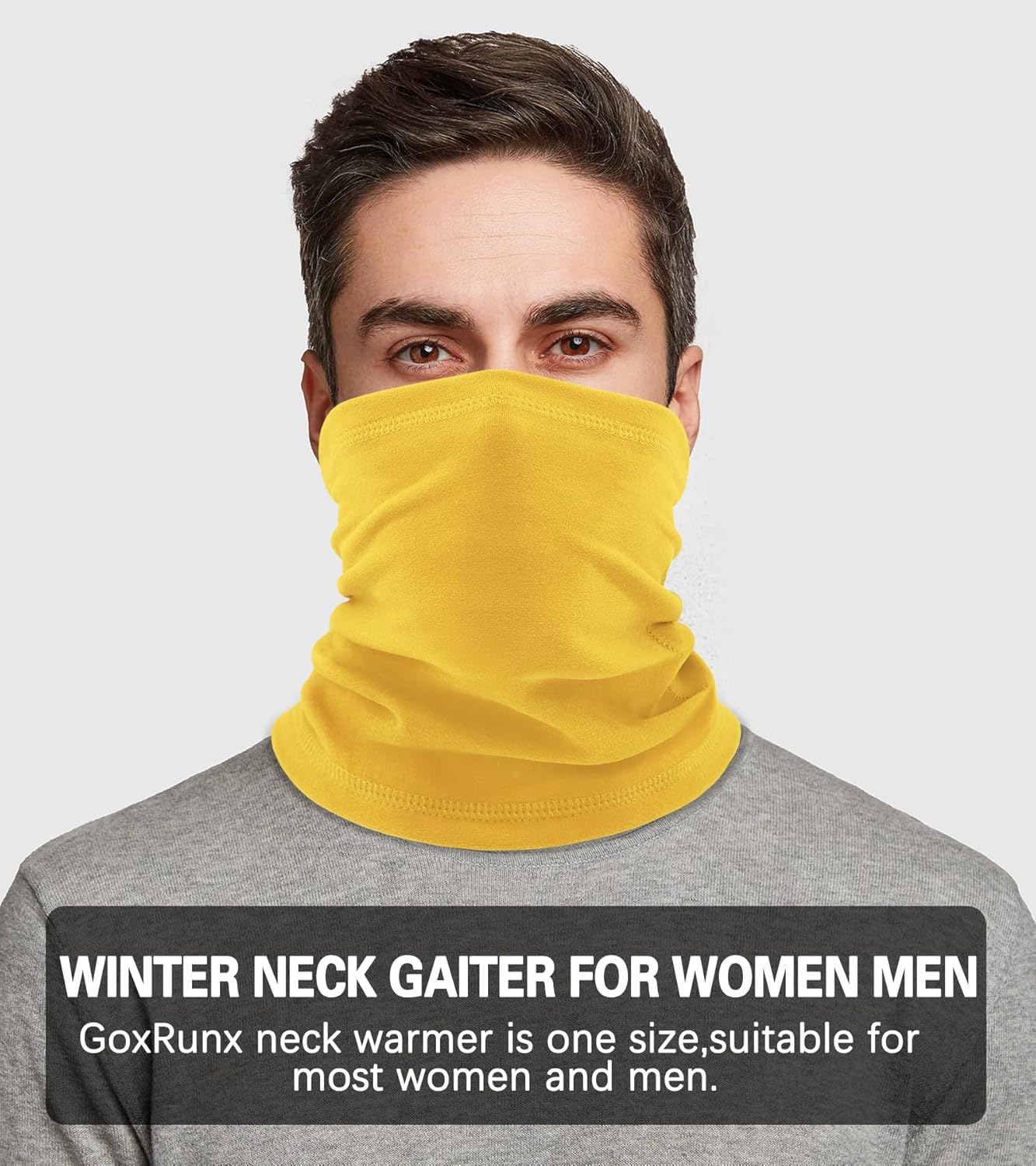 GoxRunx Winter Neck Gaiter Warmer Soft Fleece Face Cover Windproof Cold Weather Face Scarf for Skiing Hiking Men and Women - Image 3