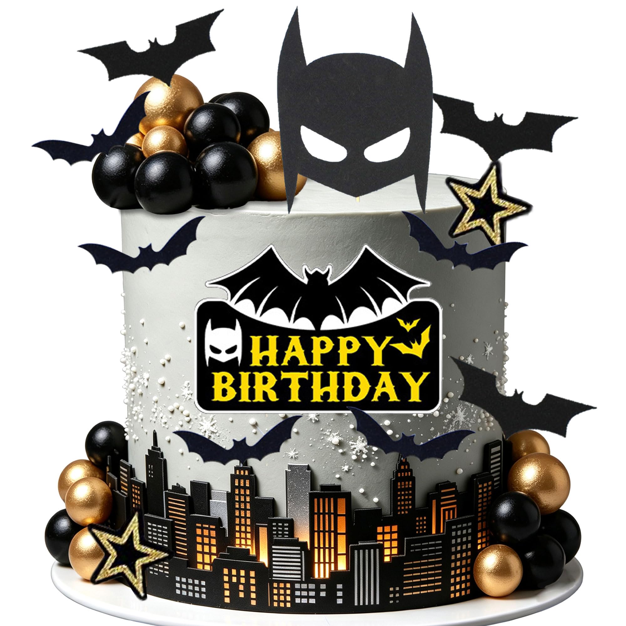 LaVenty Superhero Bat Cake Toppers Superhero Birthday Cake Decorations