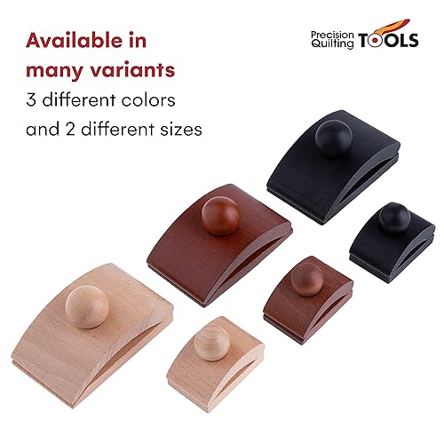 Miniatura 6 de Precision Quilting Tools Classy Clamps - Perchas de madera con 4 clips grandes (oscuro) y tornillos para colgar en la pared. Cuelga y exhibe