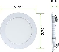 Vista 2 de Paquete de 5 luces LED de ocio para techo empotradas para lancha, 720 lúmenes, súper delgado, luz de panel LED DC 12 V 5.75 pulgadas 9 W Downlights