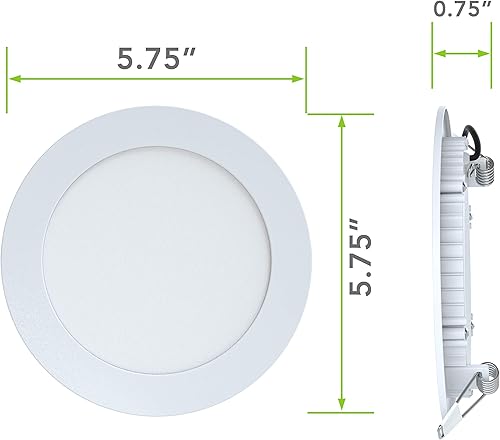 Miniatura 2 de Paquete de 5 luces LED de ocio para techo empotradas para lancha, 720 lúmenes, súper delgado, luz de panel LED DC 12 V 5.75 pulgadas 9 W Downlights