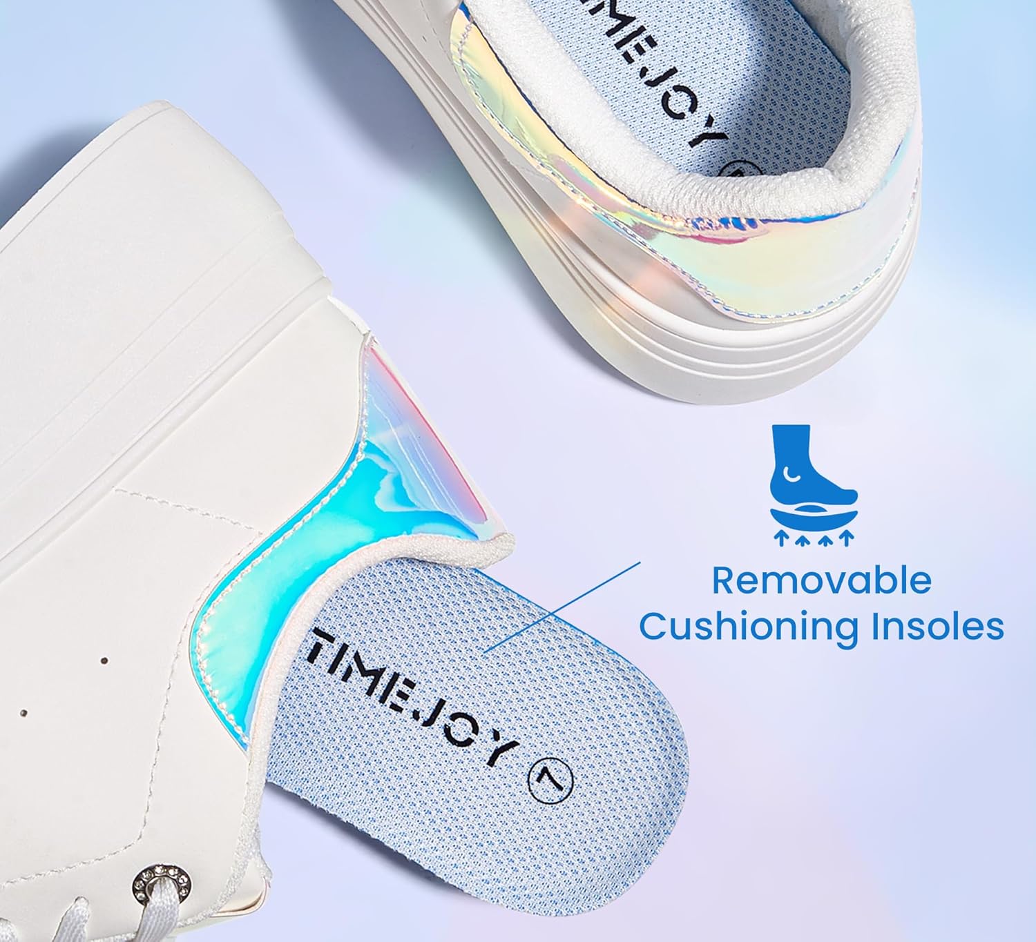 Women's Platform Fashion Sneakers Faux Leather & Anti-Slip Sole Classic Tennis Shoes for Casual Lace up Sport & Walking - Image 6