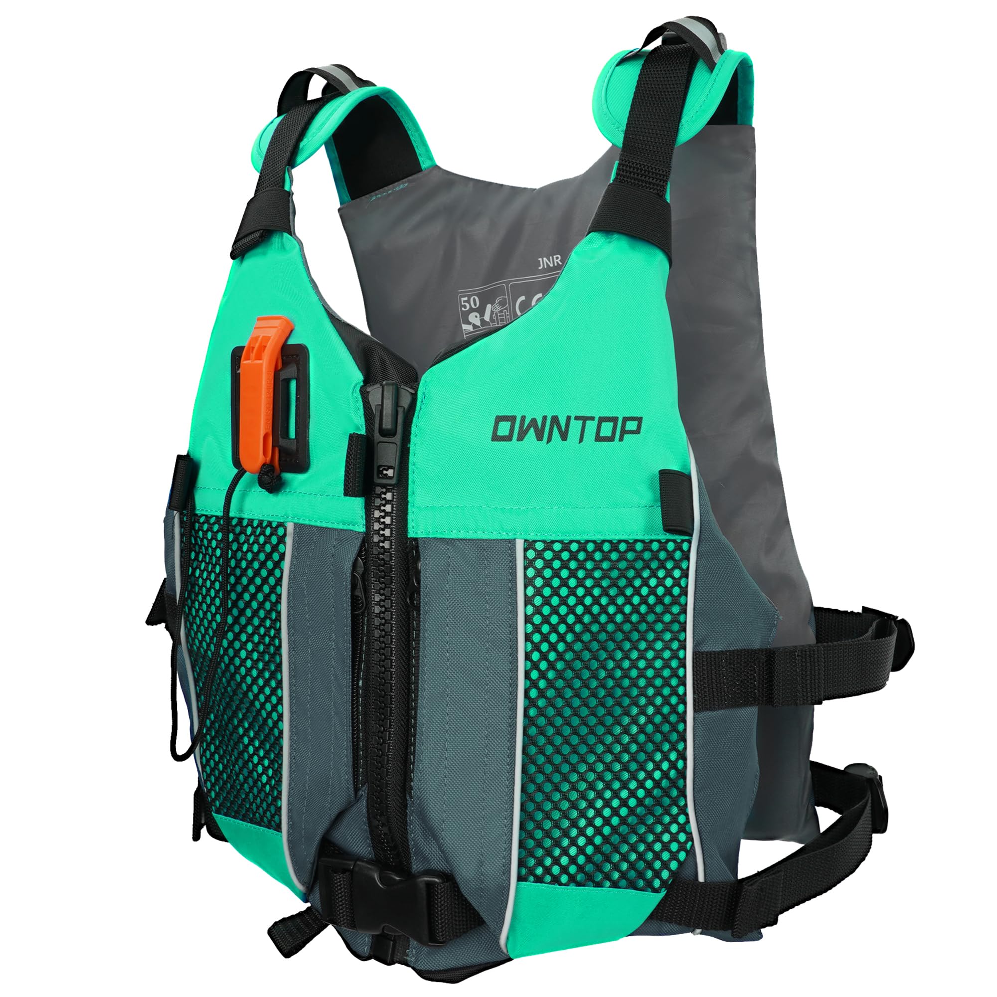 Owntop Buoyancy Aids Adults with Hydration Pack, Whistle, Dual Mesh Pockets | Adjustable Buoyancy Vest Jacket | Swim Vest Unisex for Paddleboarding, Kayaking, Fishing (Black,3XL)