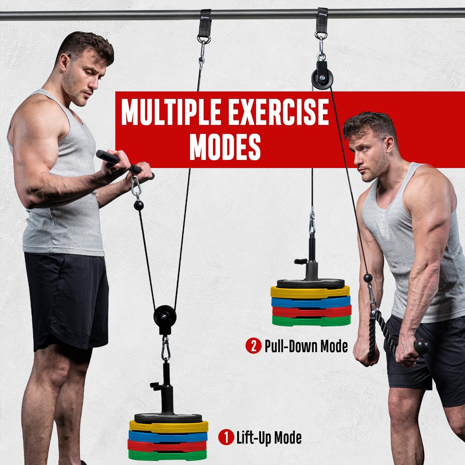 FitBeast Pulley System Gym, Cable Weight Pulley System for Gym LAT Pulldown, Biceps Curl Workout, Ideal Home Gym Equipment for Forearm, Shoulder, Strength Training