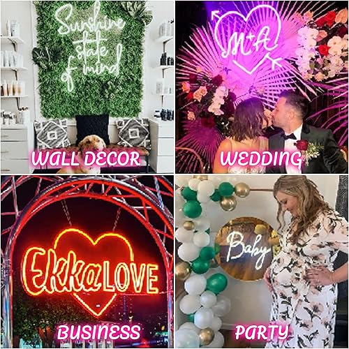 Miniatura 4 de Letreros de neón personalizados, letreros de luces LED de neón personalizables, para decoración de pared, boda, fiesta de cumpleaños, dormitorio,