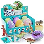 Dan&Darci Dino Egg Bath Bombs for Kids - Kid Baths Bomb with Surprise Inside - Dinosaur Toys Gift for Boys and Girls Ages 6 7 8 Years Old Gifts - Fun Educational Toy Fizzy - Basket Stuffers