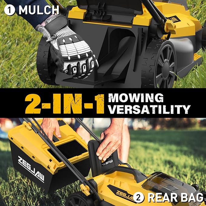 This electric mower is a 2-in-1 model, offering both mulching and rear discharge capabilities. The 5-position height adjustment allows you to easily customize the cutting height to suit your lawn's needs, ensuring a professional finish. The lightweight and compact design of this mower make it easy to maneuver and store when not in use, making it a great choice for homeowners looking for a convenient and eco-friendly lawn care option.