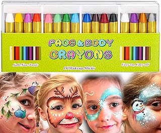 Mimoo 16 Color Face Paint Set - Body Paint Sticks, Face Painting Kit for...