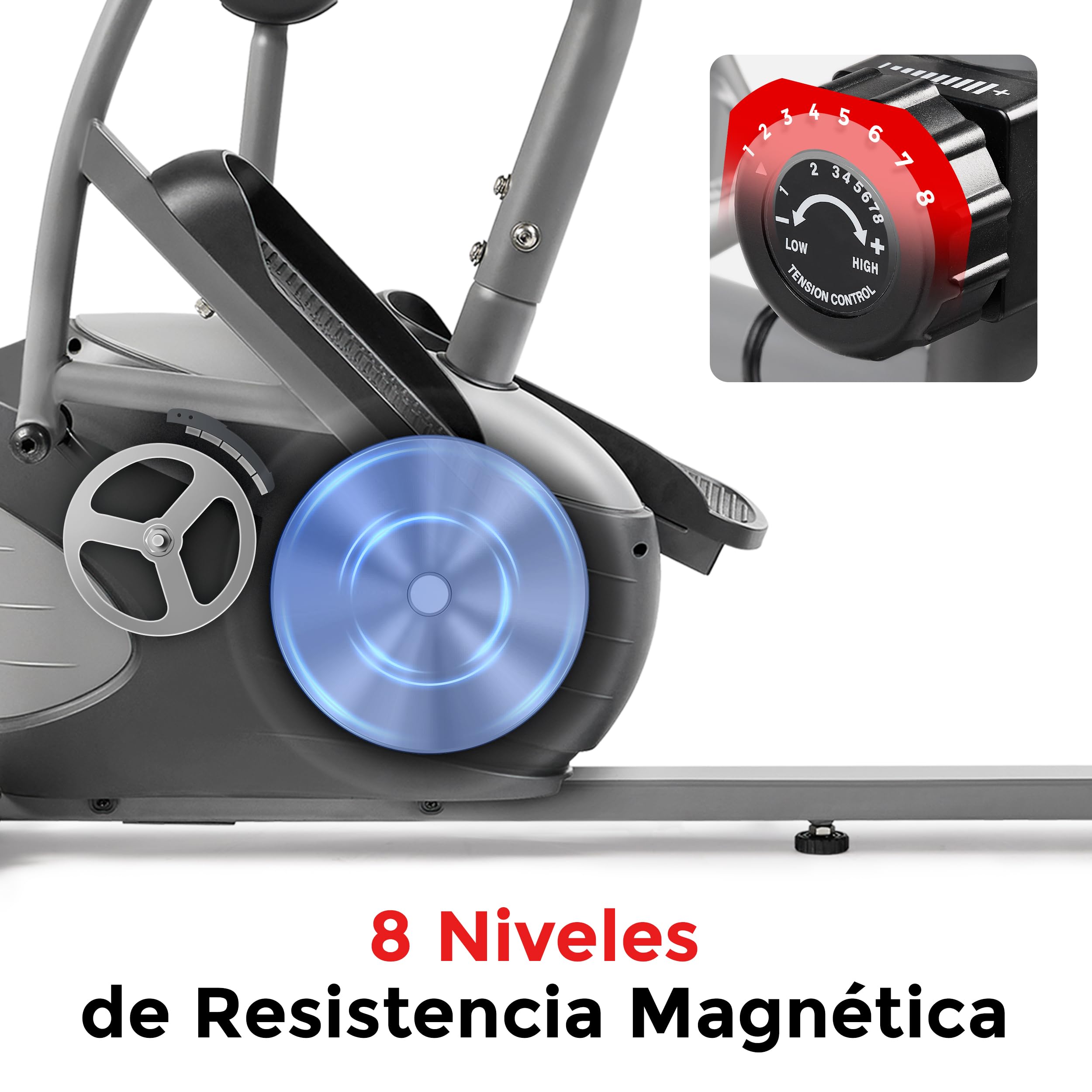 Sunny Health & Fitness Performance Bicicleta elíptica interactiva reclinada con exclusiva aplicación SunnyFit® y conectividad Bluetooth inteligente — SF-RBE420035