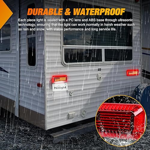 Vista 101 de Nilight UTV LED Chase - Luz de freno universal de 1.75 a 2.0 pulgadas, montaje en barra rodante, luces estroboscópicas de carga inversa para ATV Luz