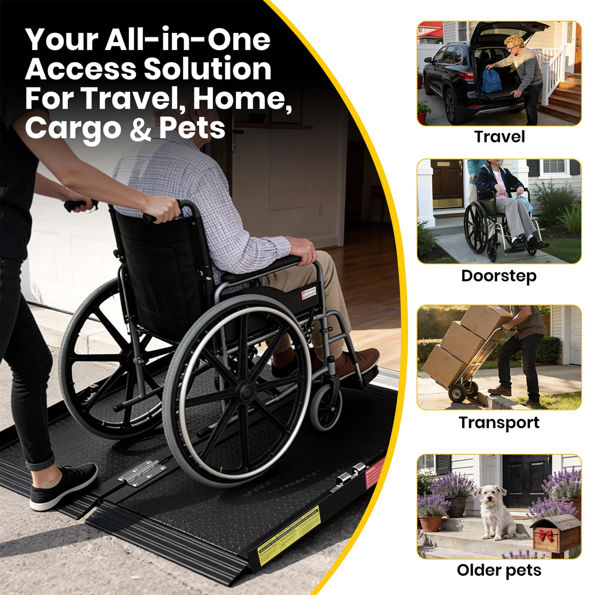 Portable Wheelchair Ramp - Easy Assembly! -5