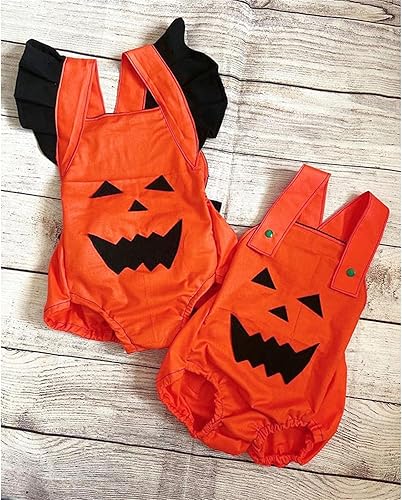 Miniatura 4 de Trajes de Halloween para niñas y niños traje de bebé con correa de calabaza body para bebé niño de 18 meses ropa para niño Naranja 12-18 meses