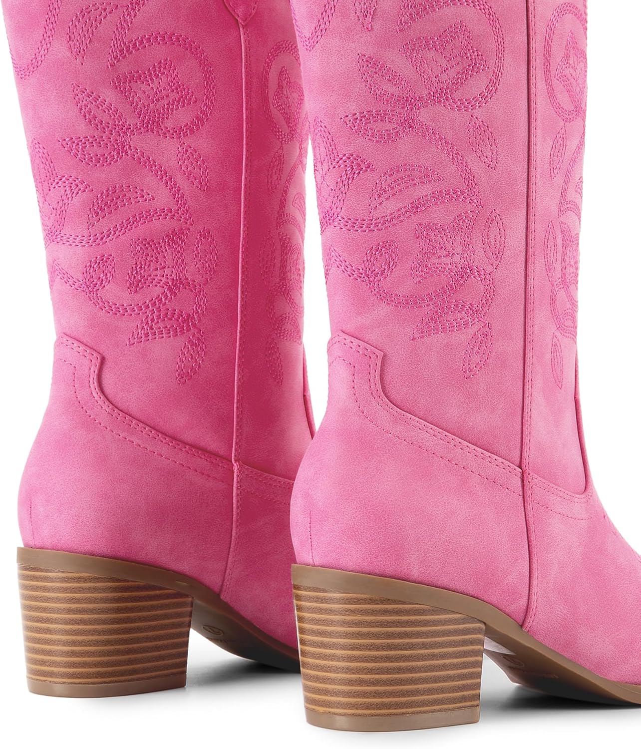 DREAM PAIRS Cowboy Boots for Women Cowgirl Western Boots Fashion Embroidery Stitched Chunky Heel Mid Calf Boots - Image 2