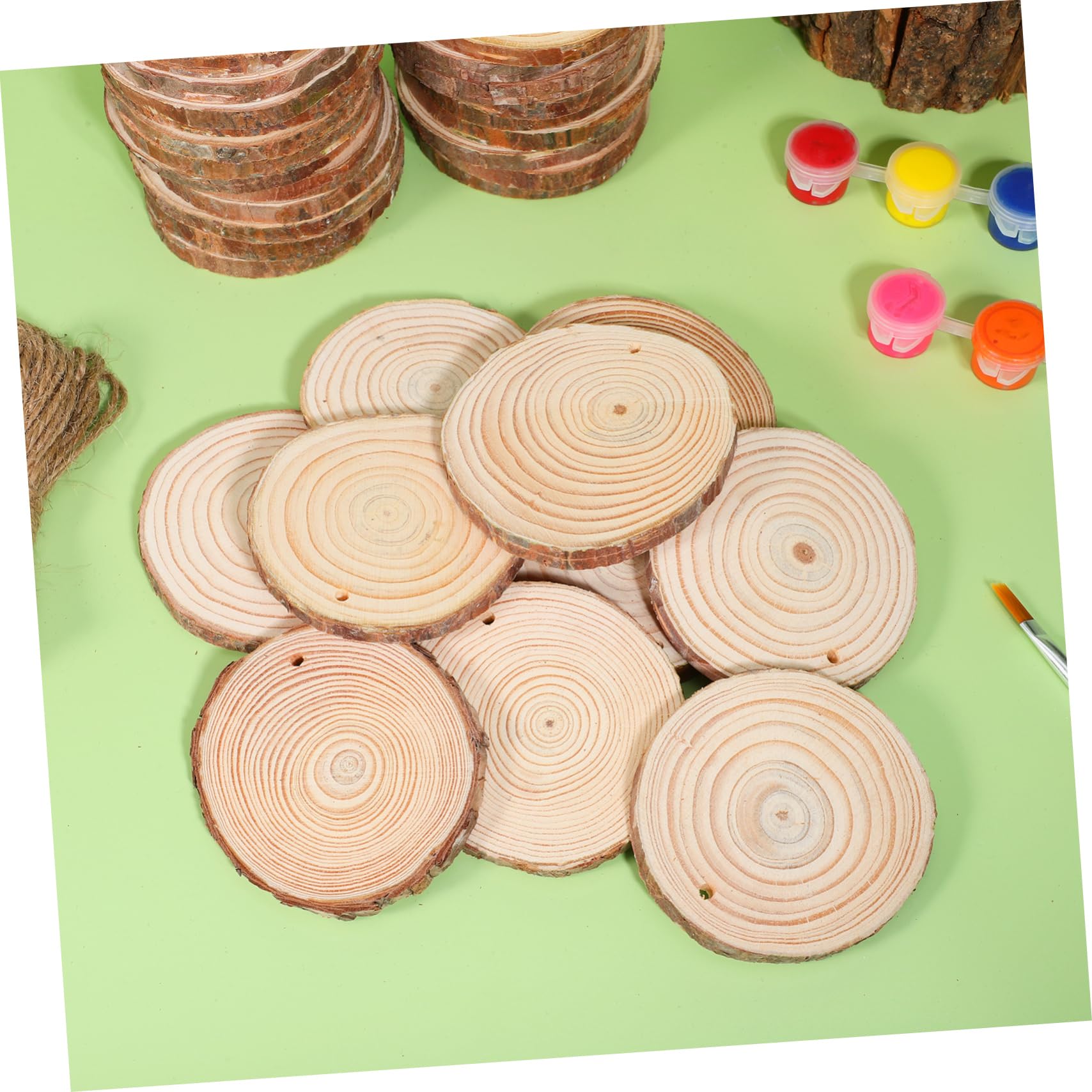 SEWACC 50stücke Naturholzscheiben Zum Basteln Runde Holzausschnitte Unbehandelte Holzscheiben Für Diy-projekte Holzornamente Zum Basteln Für Weihnachten Hochzeiten Und Hausdekoration