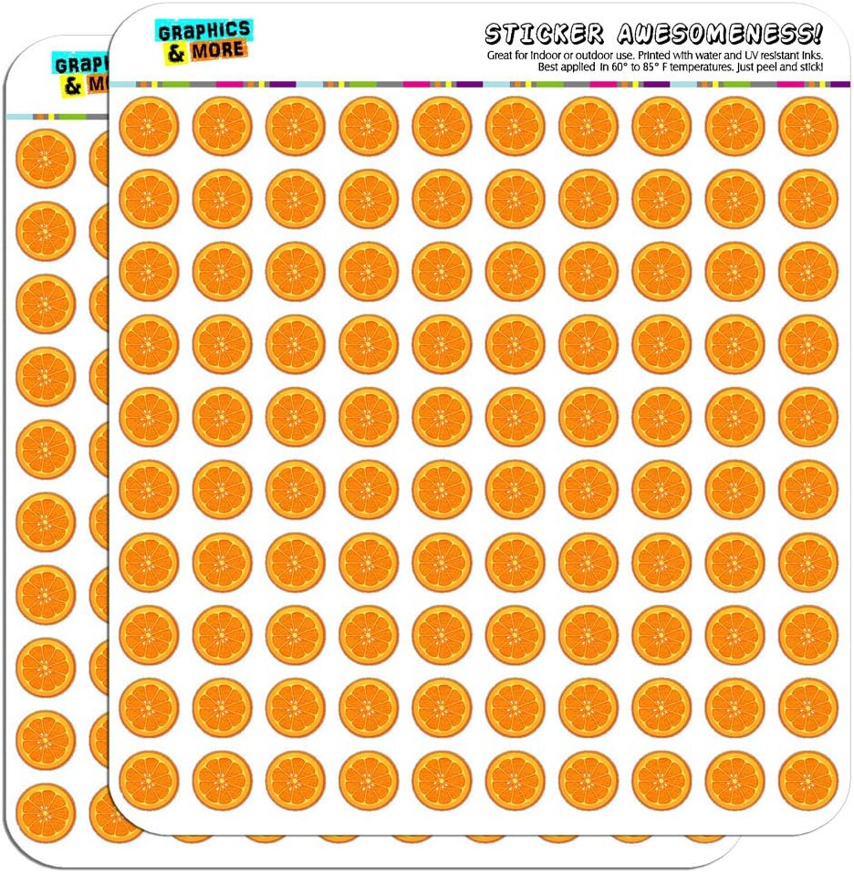 Orange Slice 1/2 (0.5) Planner Calendar Scrapbooking Crafting Stickers - Opaque