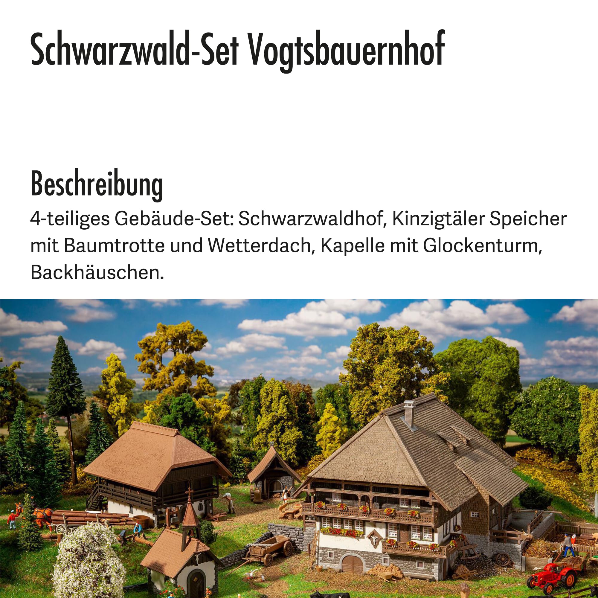 Faller 130677 Schwarzwald-Set Vogtsbauernhof, 27 x 24 x 14.5 cm, Holzfarben