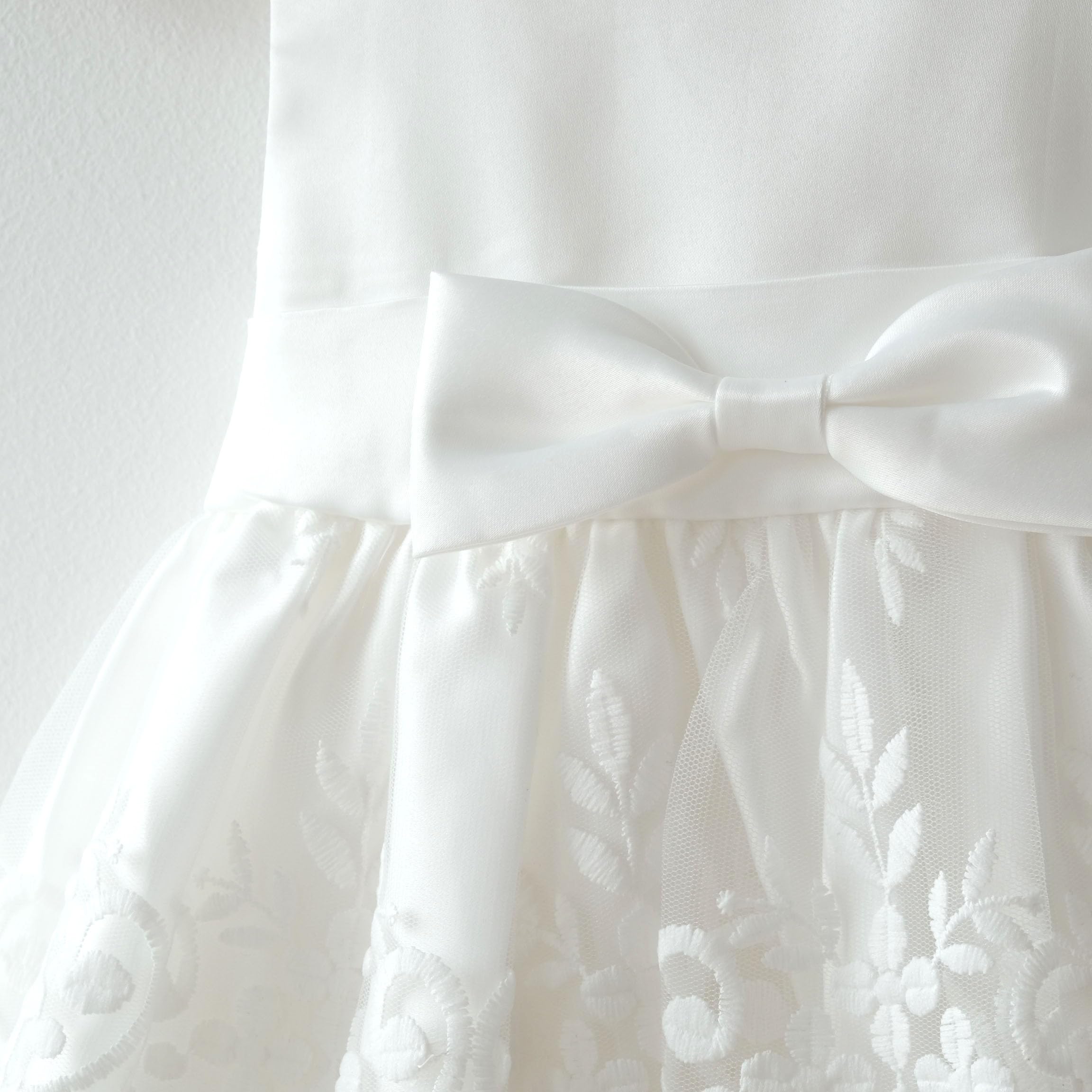 Taufkleid mit Bolero Seiden Satin Baby Mädchen Blumenmädchen Kleid M35
