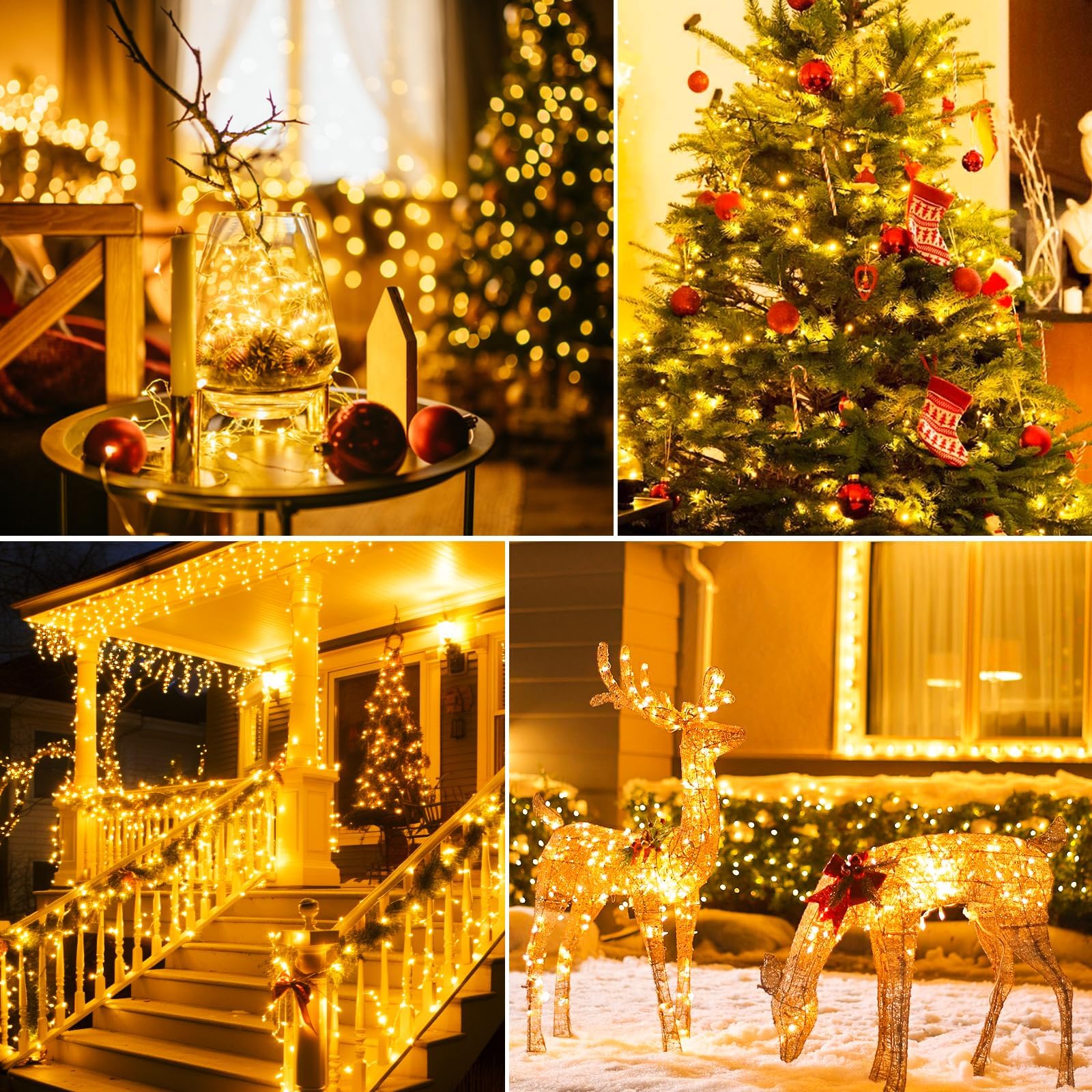litogo 10 Stück 5M 50LED Lichterkette Batterie mit Timer und Fernbedienung 8 Modi Wasserdicht Warmweiß Lichterkette für Innen und Außen Weihnachten Garten Party Hochzeit Dekoration