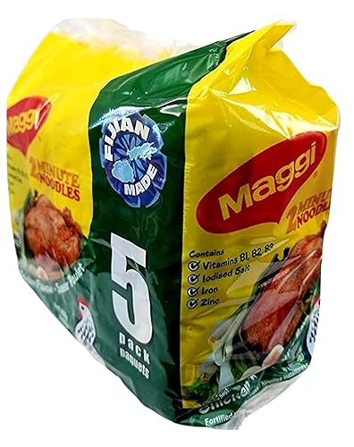 FIJI Maggi 2 Minute Fideos - Sabor pollo (paquete de 3 x 5 paquetes/2.82 oz/ea) Prepara una deliciosa comida en solo 2 minutos con MAGGI | So Tasty