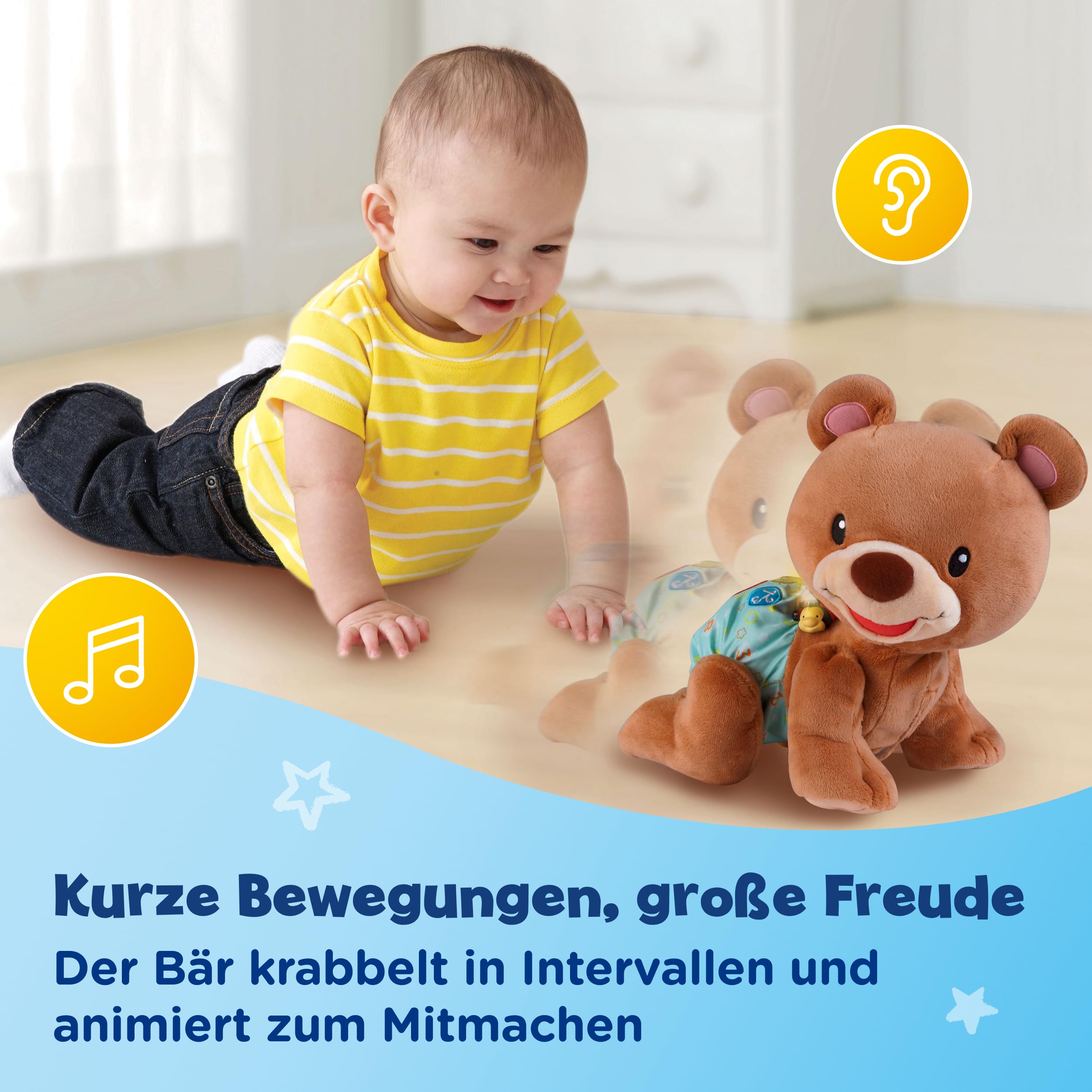 VTech Krabbel-mit-Mir-Bär - Interaktives Plüschtier Krabbelhilfe