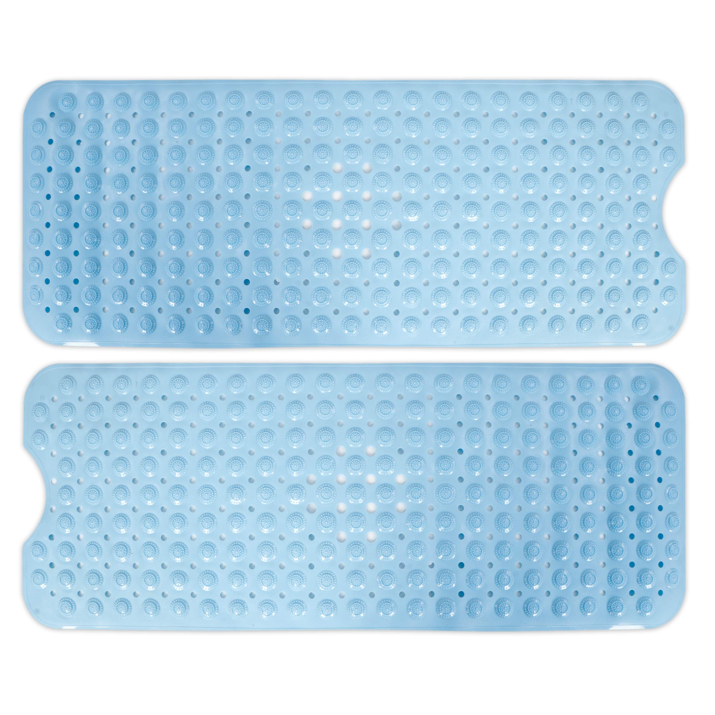 HOKIPO Extra Long Bath Tub Mat With Anti-skid Suction Cups (Blue, PVC, 40 cm X 100 cm) (B08BR4SMTQ) Amazon Price History, Amazon Price Tracker