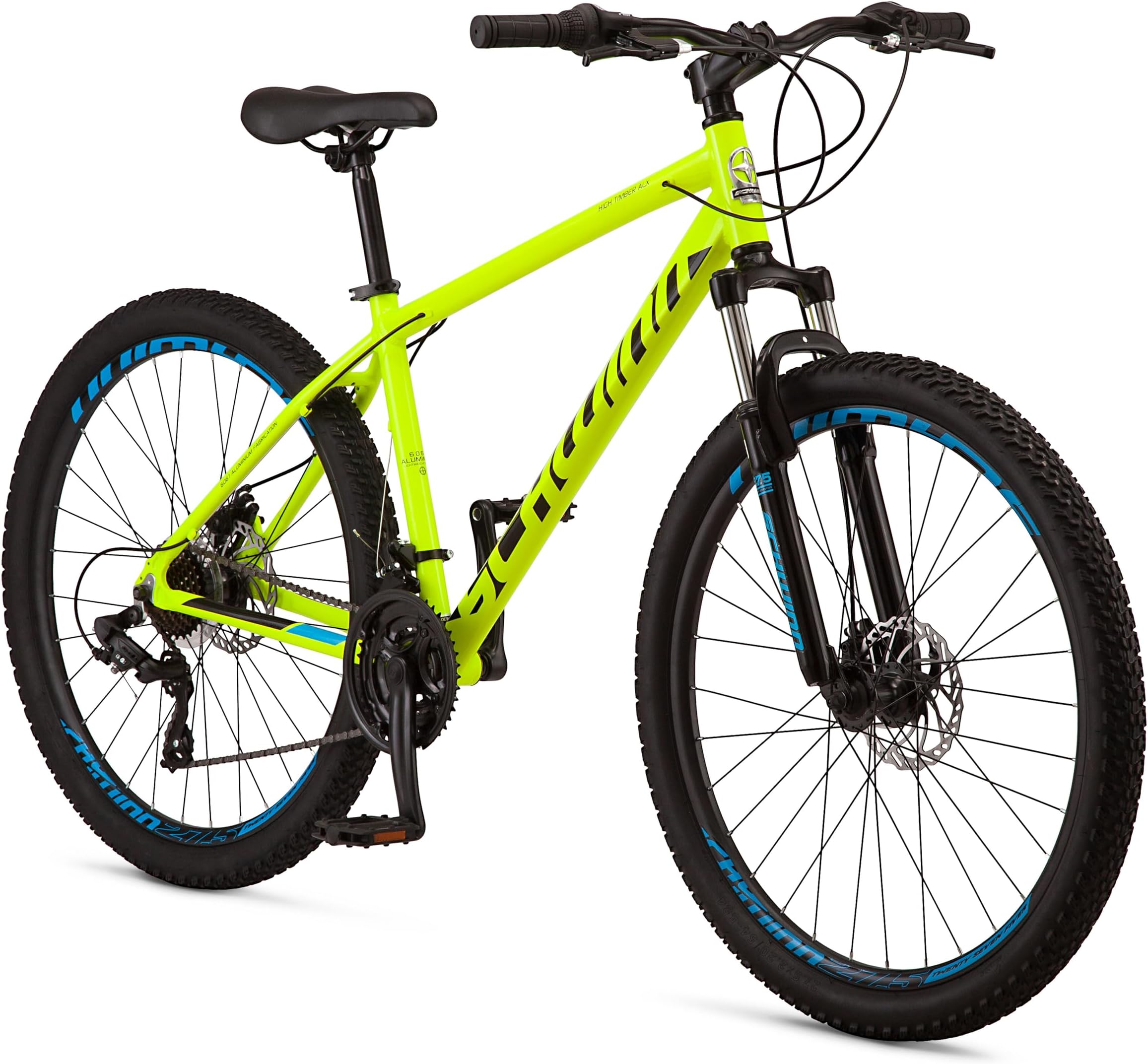 Schwinn High Timber Mountain Bike, ALX, 27.5-Inch Wheels, Yellow