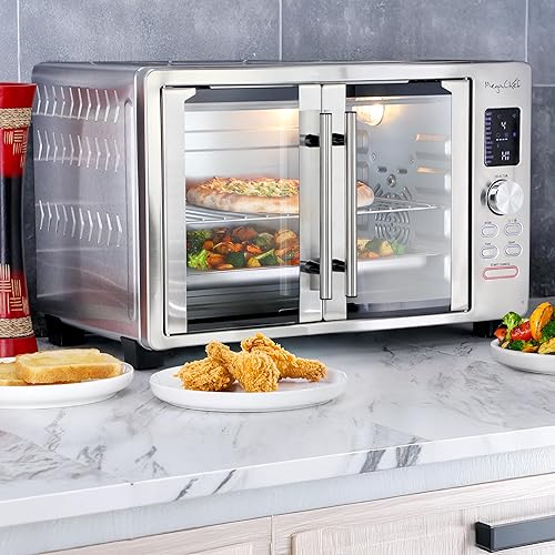 Miniatura 7 de MegaChef Horno tostador digital de convección multifunción de 30 cuartos de galón con juego de asador y tostadas, bagel, pizza, hornear, asar, asar,