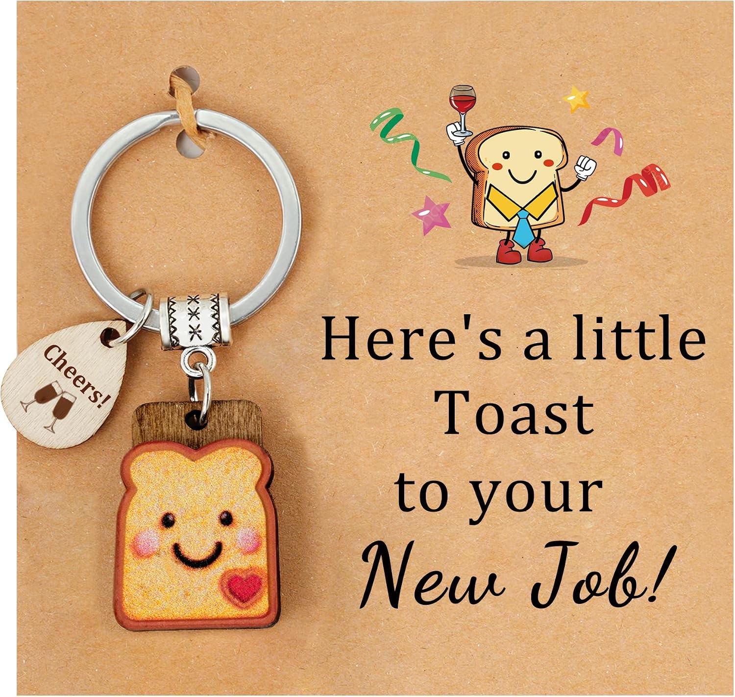 PEALICIOUS Toast Keychain for Girls New Beginnings Congratulations Gifts