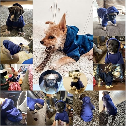 Miniatura 43 de Jecikelon - Sudadera con capucha y bolsillos, cálida para invierno, para perros pequeños, ropa de abrigo para chihuahuas, disfraz para cachorros