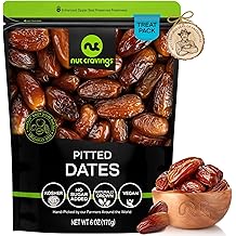 NUT CRAVINGS - Dried Deglet Noor Dates Pitted, No Sugar Added, Unsulphured (6oz, 1 Pack) Ramadan &amp; Iftar Favorite - Sweet Healthy Snack, Vegan, Kosher, Resealable Bag