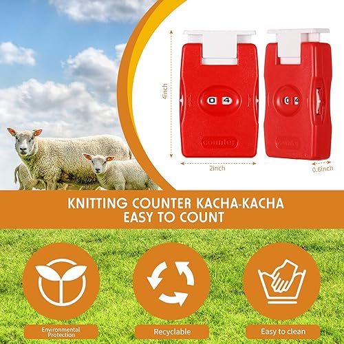 Miniatura 2 de Contador de tejer, contador de puntadas de tejer, herramienta de marcado de agujas Kacha-Kacha, contador de punto de plástico, contador de punto de