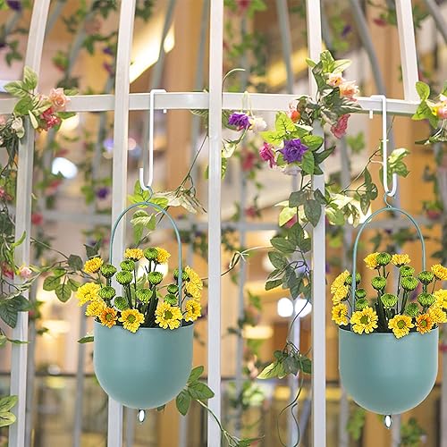 Miniatura 4 de Paquete de 8 ganchos de vinilo para vallas, 2 ganchos de pérgola de 6 pulgadas, con recubrimiento en polvo, de acero inoxidable para colgar plantas,